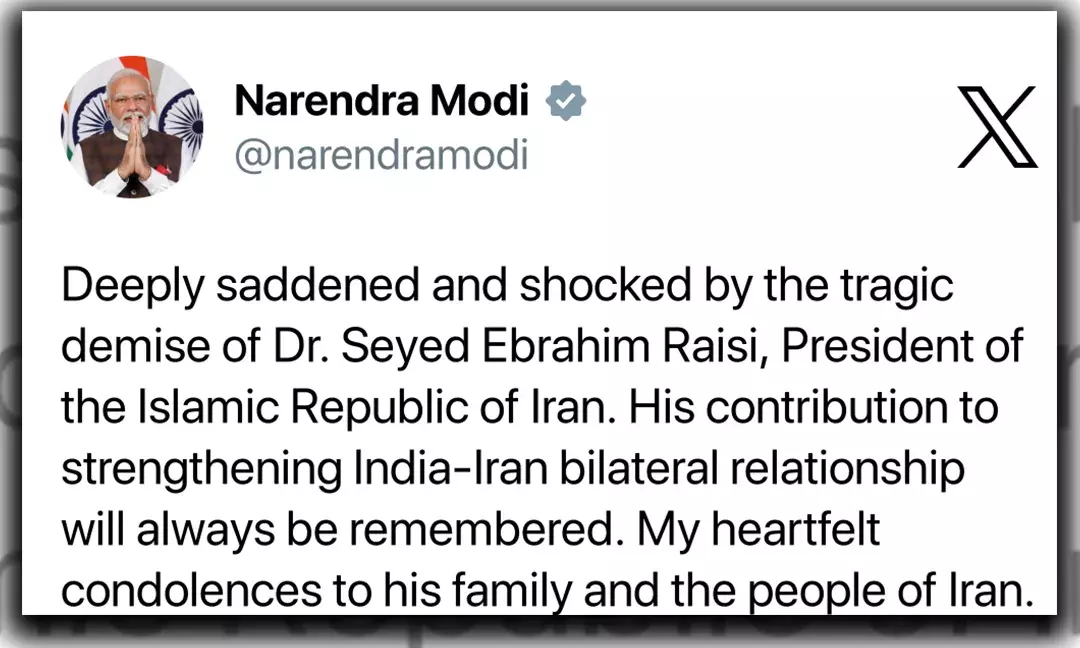 Prime Minister Modi Expresses His Grief Over Iran President Ebrahim Raisis Death