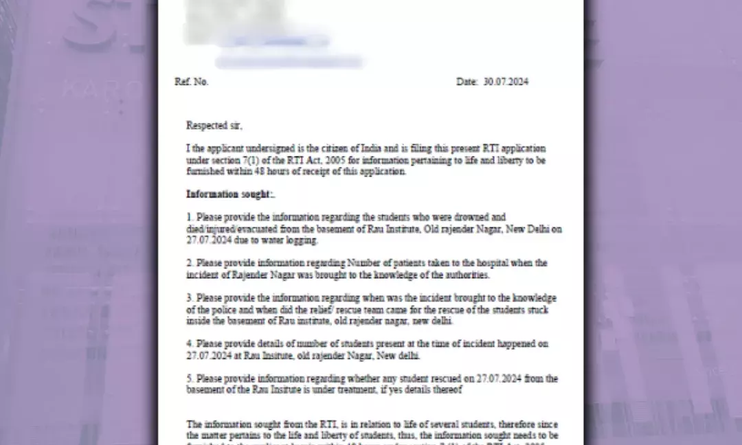 Advocate Files RTI Application In Raus IAS Classes Case