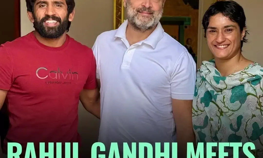 The leader of the Opposition, Rahul Gandhi, met wrestlers Vinesh Phogat and Bajrang Punia today amid strong rumours that both of them are getting Congress tickets for the Haryana Election. Vinesh recently returned from the Paris Olympics 2024 after a controversial disqualification.